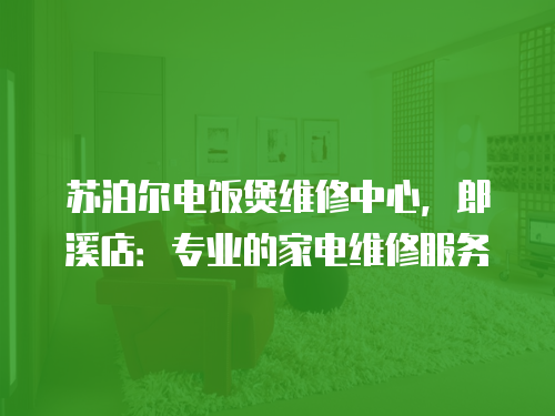蘇泊爾電飯煲維修中心，郎溪店：專業的家電維修服務