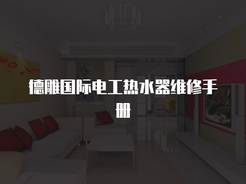 德雕國際電工熱水器維修手冊
