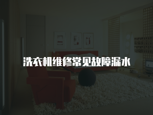 洗衣機維修常見故障漏水