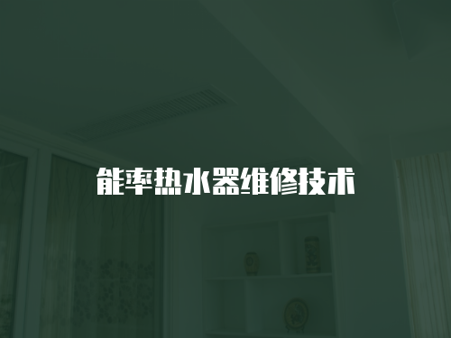 能率熱水器維修技術