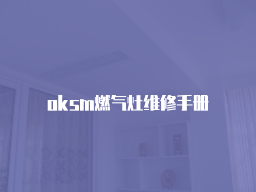 oksm燃氣灶維修手冊