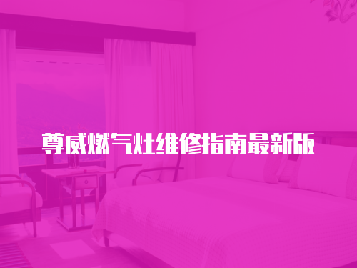 尊威燃氣灶維修指南最新版