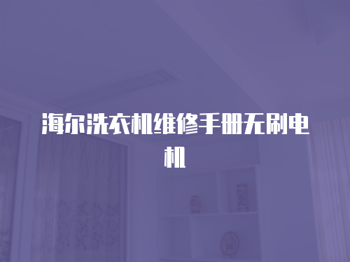 海爾洗衣機(jī)維修手冊無刷電機(jī)
