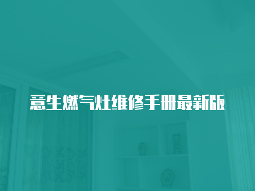 意生燃氣灶維修手冊最新版