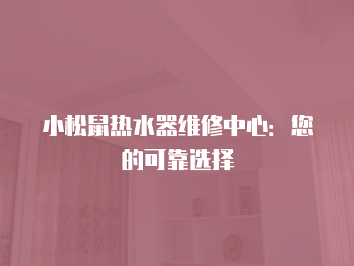 小松鼠熱水器維修中心：您的可靠選擇