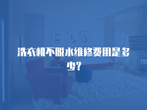 洗衣機不脫水維修費用是多少？