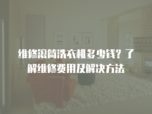 維修滾筒洗衣機多少錢？了解維修費用及解決方法
