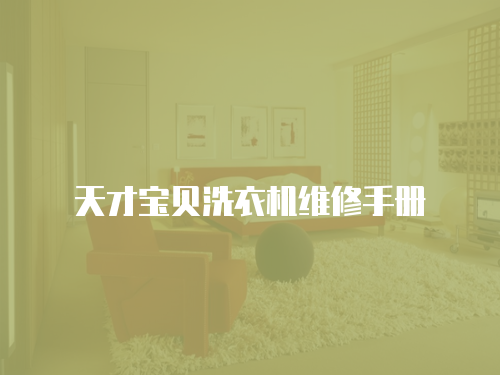 天才寶貝洗衣機(jī)維修手冊