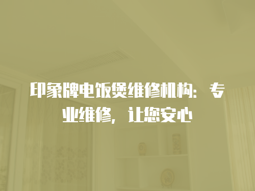 印象牌電飯煲維修機構：專業維修，讓您安心
