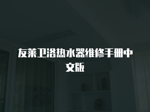 友萊衛(wèi)浴熱水器維修手冊中文版