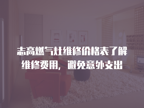 志高燃氣灶維修價格表了解維修費用，避免意外支出