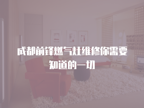 成都前鋒燃氣灶維修你需要知道的一切