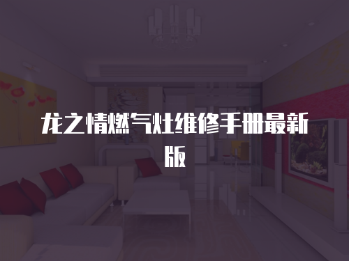 龍之情燃氣灶維修手冊最新版