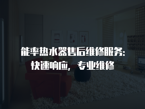能率熱水器售后維修服務：快速響應，專業維修