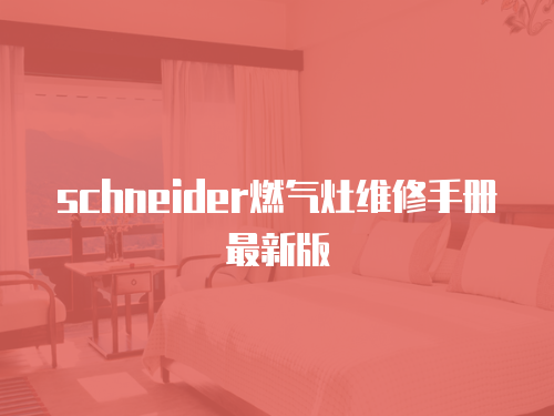schneider燃氣灶維修手冊最新版