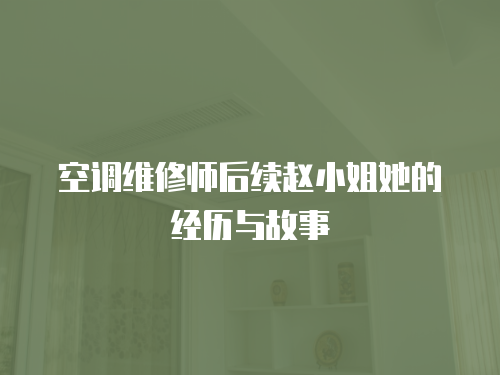 空調維修師后續趙小姐她的經歷與故事
