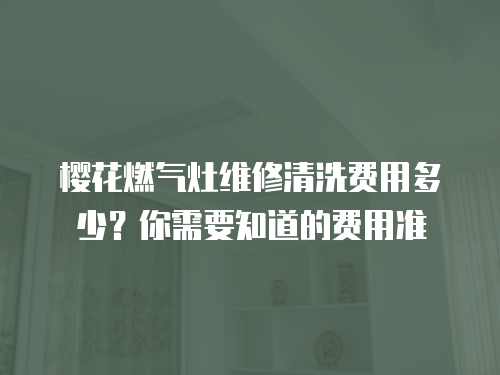 櫻花燃氣灶維修清洗費用多少？你需要知道的費用準