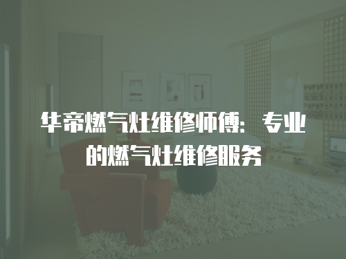 華帝燃氣灶維修師傅：專業的燃氣灶維修服務