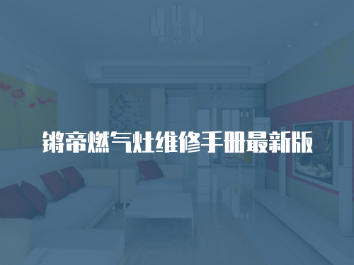 鏘帝燃氣灶維修手冊最新版