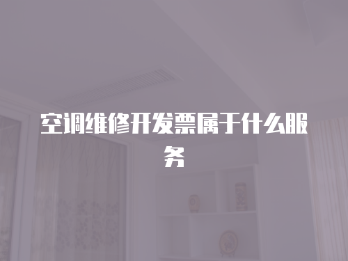 空調(diào)維修開(kāi)發(fā)票屬于什么服務(wù)