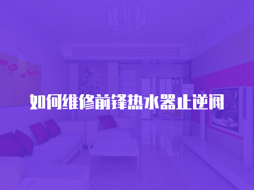 如何維修前鋒熱水器止逆閥