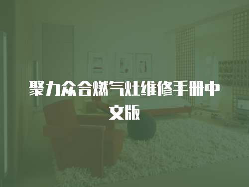 聚力眾合燃氣灶維修手冊中文版