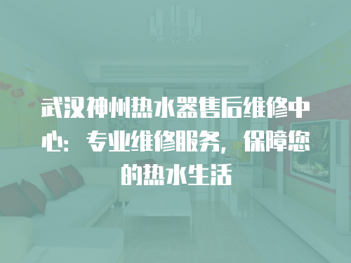 武漢神州熱水器售后維修中心：專業維修服務，保障您的熱水生活