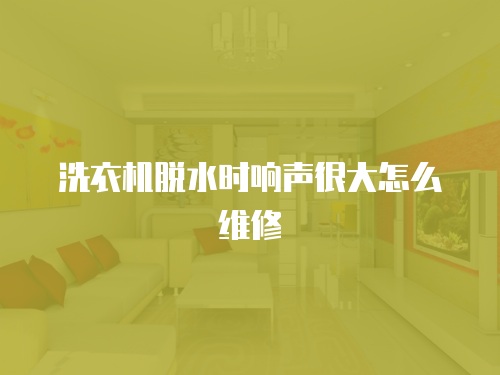 洗衣機脫水時響聲很大怎么維修