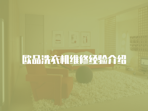 歐品洗衣機維修經驗介紹