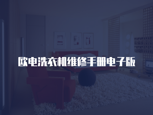 歐電洗衣機維修手冊電子版