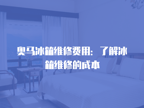 奧馬冰箱維修費用：了解冰箱維修的成本