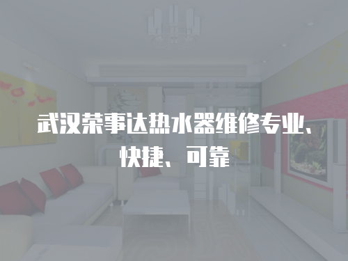 武漢榮事達熱水器維修專業、快捷、可靠