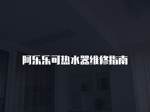 阿樂樂可熱水器維修指南