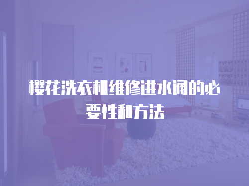 櫻花洗衣機(jī)維修進(jìn)水閥的必要性和方法