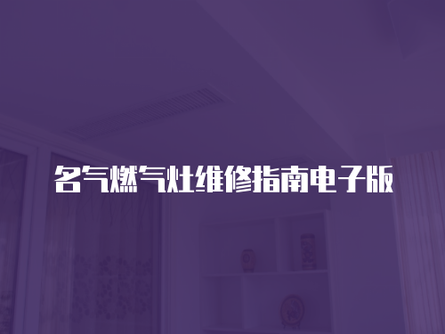 名氣燃?xì)庠罹S修指南電子版