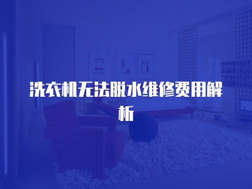 洗衣機無法脫水維修費用解析