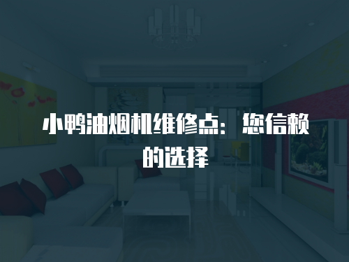 小鴨油煙機維修點：您信賴的選擇