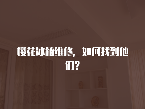 櫻花冰箱維修，如何找到他們？