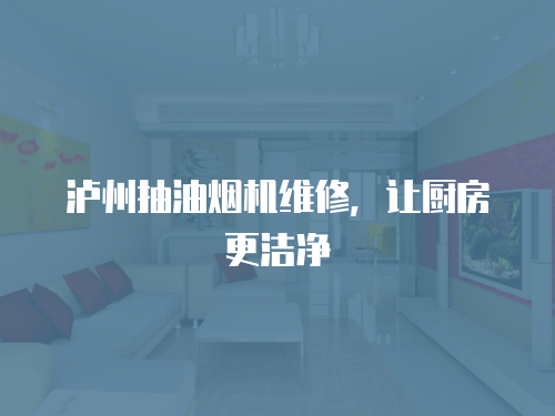瀘州抽油煙機(jī)維修，讓廚房更潔凈