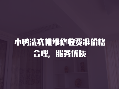 小鴨洗衣機維修收費準價格合理，服務優質