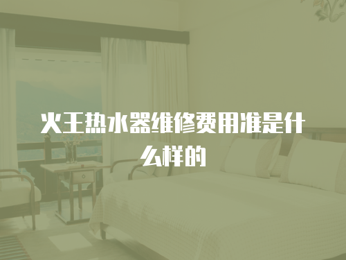 火王熱水器維修費用準是什么樣的