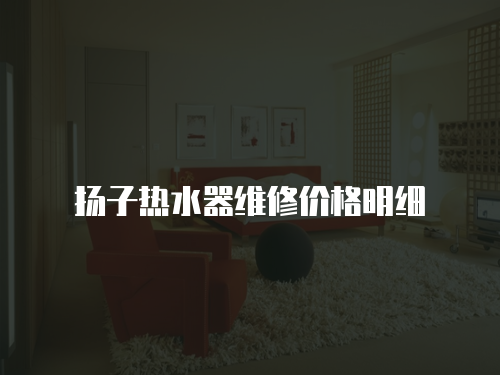 揚子熱水器維修價格明細