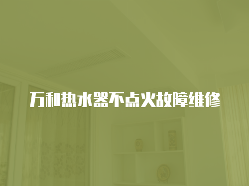 萬(wàn)和熱水器不點(diǎn)火故障維修