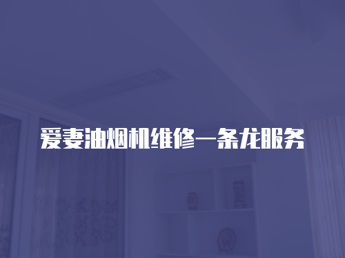 愛妻油煙機維修一條龍服務(wù)