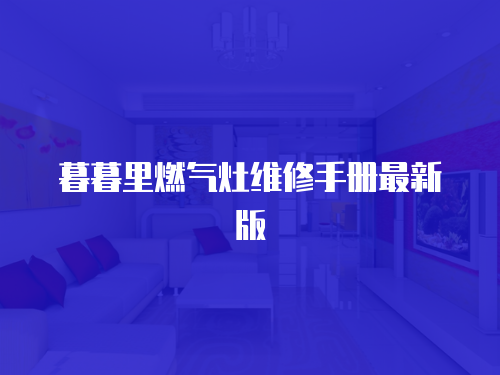 暮暮里燃?xì)庠罹S修手冊(cè)最新版