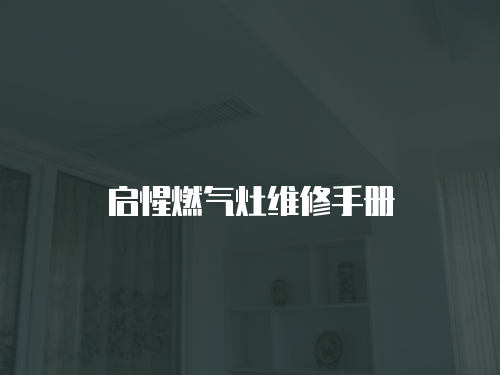 啟惺燃?xì)庠罹S修手冊(cè)