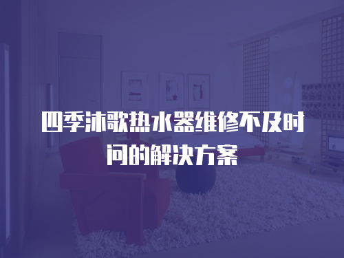 四季沐歌熱水器維修不及時問的解決方案
