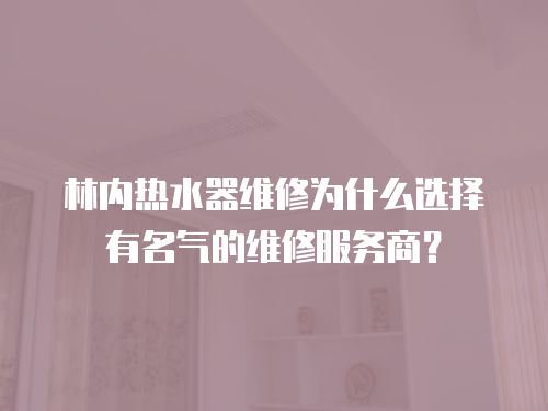 林內(nèi)熱水器維修為什么選擇有名氣的維修服務(wù)商？