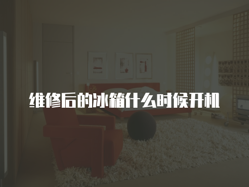 維修后的冰箱什么時候開機