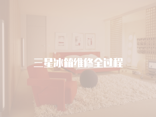 三星冰箱維修全過程